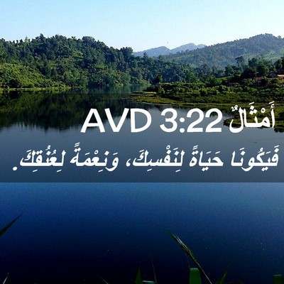 Picture 02 - أَمْثَالٌ 3:22 AVD - فَيَكُونَا حَيَاةً - Bible Verse Picture
