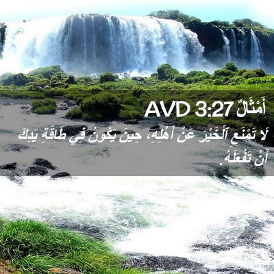 Picture 02 - أَمْثَالٌ 3:27 AVD - لَا تَمْنَعِ ٱلْخَيْرَ - Bible Verse Picture