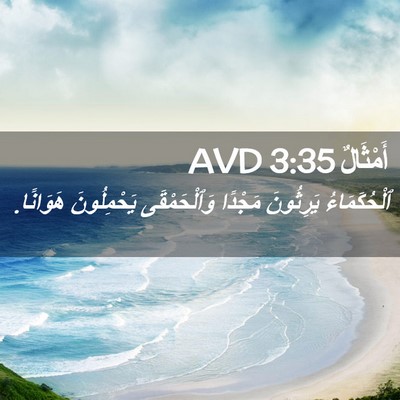Picture 02 - أَمْثَالٌ 3:35 AVD - ٱلْحُكَمَاءُ يَرِثُونَ - Bible Verse Picture