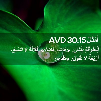 Picture 02 - أَمْثَالٌ 30:15 AVD - لِلْعَلُوقَةِ بِنْتَانِ: - Bible Verse Picture