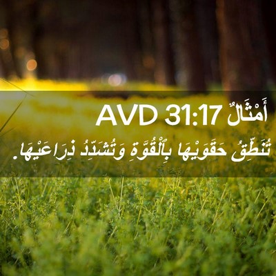 Picture 02 - أَمْثَالٌ 31:17 AVD - تُنَطِّقُ حَقَوَيْهَا - Bible Verse Picture