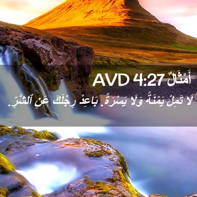 Picture 02 - أَمْثَالٌ 4:27 AVD - لَا تَمِلْ يَمْنَةً وَلَا - Bible Verse Picture