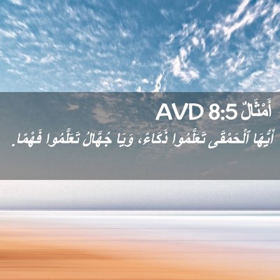 Picture 02 - أَمْثَالٌ 8:5 AVD - أَيُّهَا ٱلْحَمْقَى - Bible Verse Picture