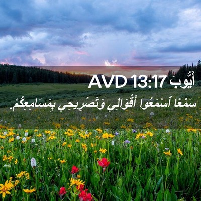 Picture 02 - أَيُّوبَ 13:17 AVD - سَمْعًا ٱسْمَعُوا - Bible Verse Picture