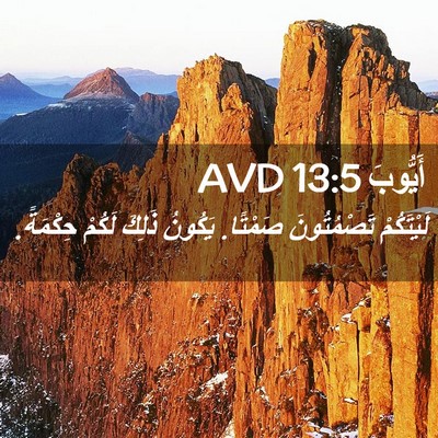 Picture 02 - أَيُّوبَ 13:5 AVD - لَيْتَكُمْ تَصْمُتُونَ - Bible Verse Picture