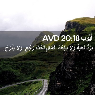 Picture 02 - أَيُّوبَ 20:18 AVD - يَرُدُّ تَعَبَهُ وَلَا - Bible Verse Picture