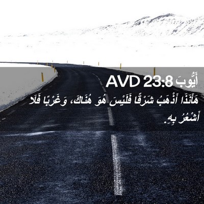 Picture 02 - أَيُّوبَ 23:8 AVD - هَأَنَذَا أَذْهَبُ - Bible Verse Picture