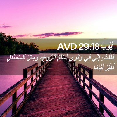 Picture 02 - أَيُّوبَ 29:18 AVD - فَقُلْتُ: إِنِّي فِي - Bible Verse Picture