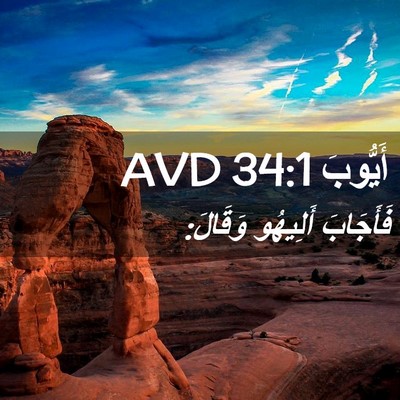 Picture 02 - أَيُّوبَ 34:1 AVD - فَأَجَابَ أَلِيهُو - Bible Verse Picture