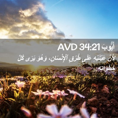 Picture 02 - أَيُّوبَ 34:21 AVD - لِأَنَّ عَيْنَيْهِ عَلَى - Bible Verse Picture