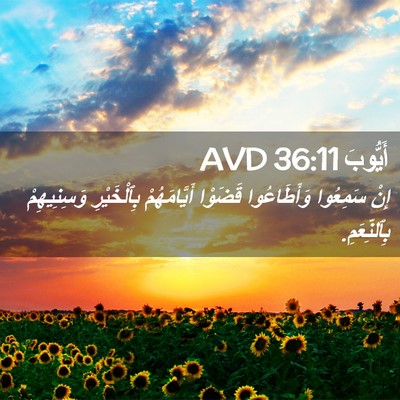 Picture 02 - أَيُّوبَ 36:11 AVD - إِنْ سَمِعُوا وَأَطَاعُوا - Bible Verse Picture