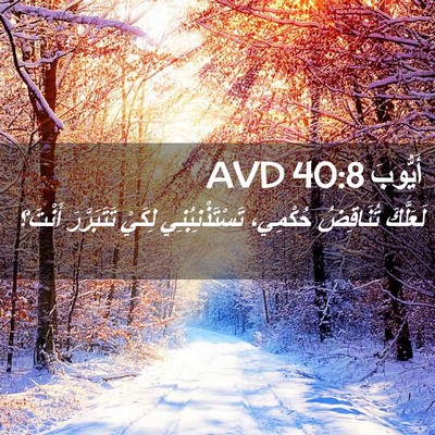 Picture 02 - أَيُّوبَ 40:8 AVD - لَعَلَّكَ تُنَاقِضُ - Bible Verse Picture
