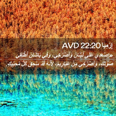 Picture 02 - إِرْمِيَا 22:20 AVD - «اِصْعَدِي عَلَى - Bible Verse Picture