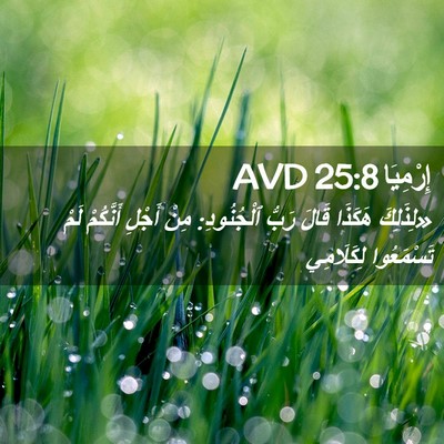 Picture 02 - إِرْمِيَا 25:8 AVD - «لِذَلِكَ هَكَذَا قَالَ - Bible Verse Picture