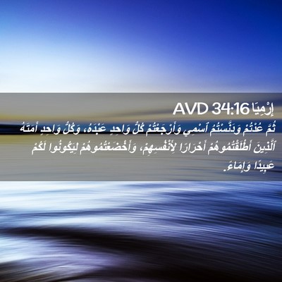 Picture 02 - إِرْمِيَا 34:16 AVD - ثُمَّ عُدْتُمْ - Bible Verse Picture