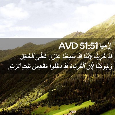 Picture 02 - إِرْمِيَا 51:51 AVD - قَدْ خَزِينَا لِأَنَّنَا - Bible Verse Picture