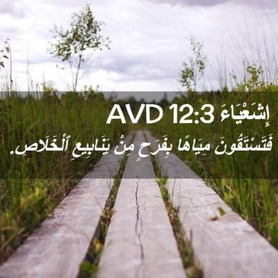 Picture 02 - إِشَعْيَاءَ 12:3 AVD - فَتَسْتَقُونَ مِيَاهًا - Bible Verse Picture