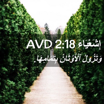 Picture 02 - إِشَعْيَاءَ 2:18 AVD - وَتَزُولُ ٱلْأَوْثَانُ - Bible Verse Picture