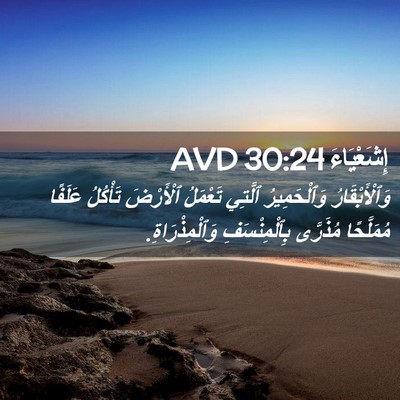 Picture 02 - إِشَعْيَاءَ 30:24 AVD - وَٱلْأَبْقَارُ - Bible Verse Picture