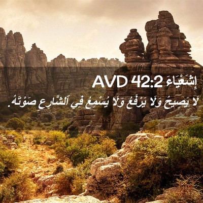 Picture 02 - إِشَعْيَاءَ 42:2 AVD - لَا يَصِيحُ وَلَا يَرْفَعُ - Bible Verse Picture