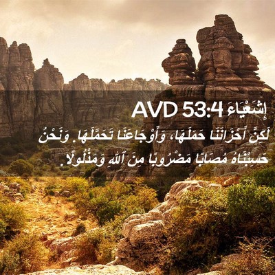 Picture 02 - إِشَعْيَاءَ 53:4 AVD - لَكِنَّ أَحْزَانَنَا - Bible Verse Picture