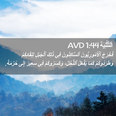 Picture 02 - اَلتَّثْنِيَة 1:44 AVD - فَخَرَجَ ٱلْأَمُورِيُّونَ - Bible Verse Picture