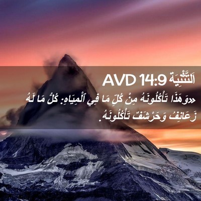 Picture 02 - اَلتَّثْنِيَة 14:9 AVD - «وَهَذَا تَأْكُلُونَهُ - Bible Verse Picture