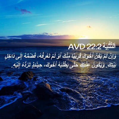 Picture 02 - اَلتَّثْنِيَة 22:2 AVD - وَإِنْ لَمْ يَكُنْ أَخُوكَ - Bible Verse Picture