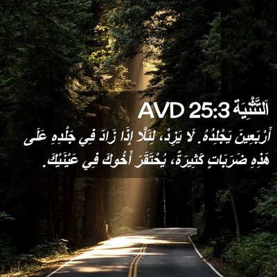Picture 02 - اَلتَّثْنِيَة 25:3 AVD - أَرْبَعِينَ يَجْلِدُهُ. - Bible Verse Picture