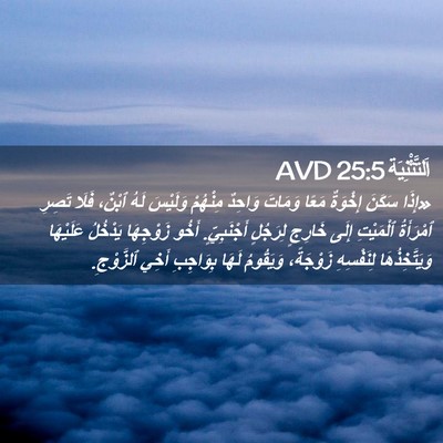 Picture 02 - اَلتَّثْنِيَة 25:5 AVD - «إِذَا سَكَنَ إِخْوَةٌ - Bible Verse Picture