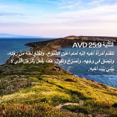 Picture 02 - اَلتَّثْنِيَة 25:9 AVD - تَتَقَدَّمُ ٱمْرَأَةُ - Bible Verse Picture