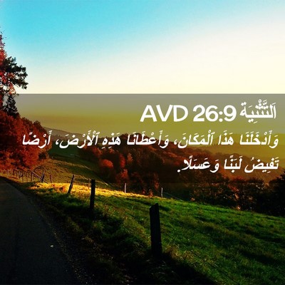 Picture 02 - اَلتَّثْنِيَة 26:9 AVD - وَأَدْخَلَنَا هَذَا - Bible Verse Picture