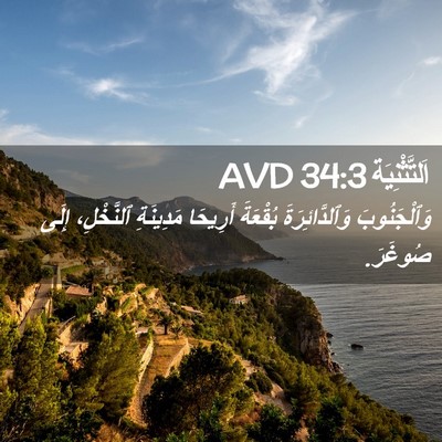 Picture 02 - اَلتَّثْنِيَة 34:3 AVD - وَٱلْجَنُوبَ - Bible Verse Picture