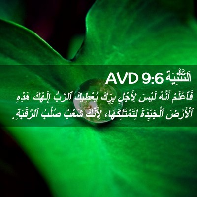 Picture 02 - اَلتَّثْنِيَة 9:6 AVD - فَٱعْلَمْ أَنَّهُ لَيْسَ - Bible Verse Picture