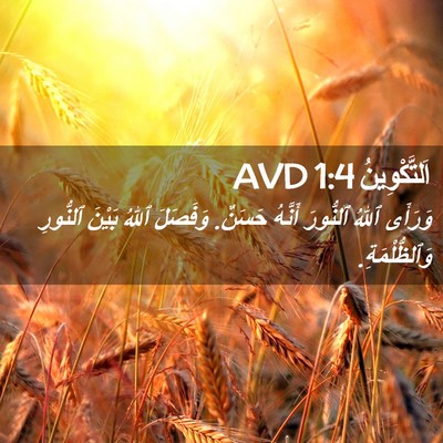 Picture 02 - اَلتَّكْوِينُ 1:4 AVD - وَرَأَى ٱللهُ ٱلنُّورَ - Bible Verse Picture