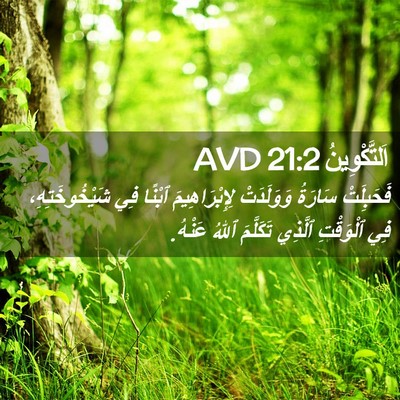 Picture 02 - اَلتَّكْوِينُ 21:2 AVD - فَحَبِلَتْ سَارَةُ - Bible Verse Picture