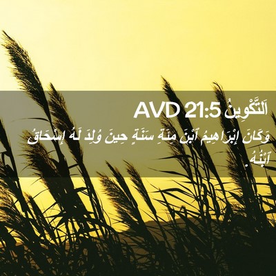 Picture 02 - اَلتَّكْوِينُ 21:5 AVD - وَكَانَ إِبْرَاهِيمُ - Bible Verse Picture
