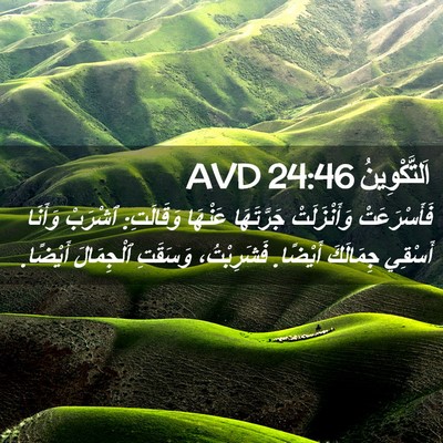 Picture 02 - اَلتَّكْوِينُ 24:46 AVD - فَأَسْرَعَتْ وَأَنْزَلَتْ - Bible Verse Picture