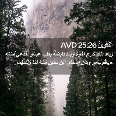 Picture 02 - اَلتَّكْوِينُ 25:26 AVD - وَبَعْدَ ذَلِكَ خَرَجَ - Bible Verse Picture