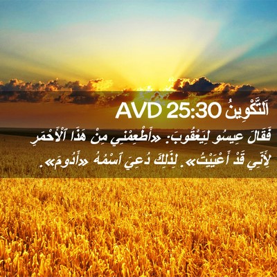 Picture 02 - اَلتَّكْوِينُ 25:30 AVD - فَقَالَ عِيسُو - Bible Verse Picture