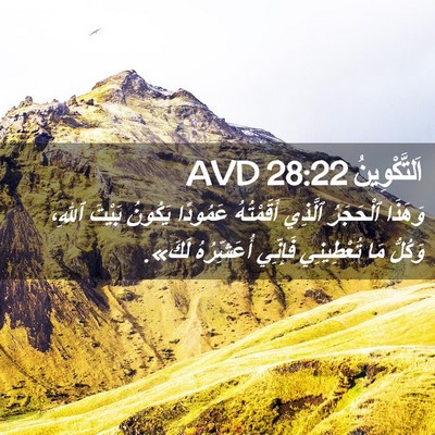 Picture 02 - اَلتَّكْوِينُ 28:22 AVD - وَهَذَا ٱلْحَجَرُ ٱلَّذِي - Bible Verse Picture