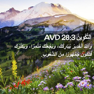 Picture 02 - اَلتَّكْوِينُ 28:3 AVD - وَٱللهُ ٱلْقَدِيرُ - Bible Verse Picture