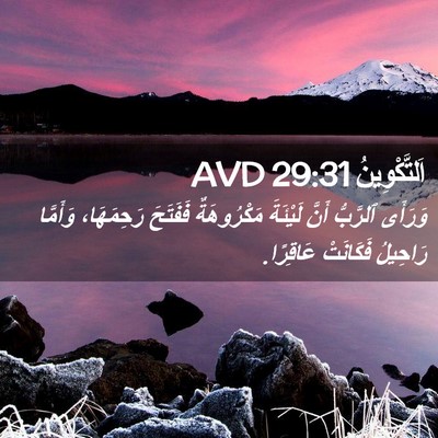 Picture 02 - اَلتَّكْوِينُ 29:31 AVD - وَرَأَى ٱلرَّبُّ أَنَّ - Bible Verse Picture