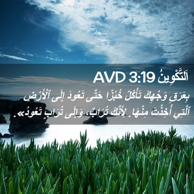 Picture 02 - اَلتَّكْوِينُ 3:19 AVD - بِعَرَقِ وَجْهِكَ - Bible Verse Picture
