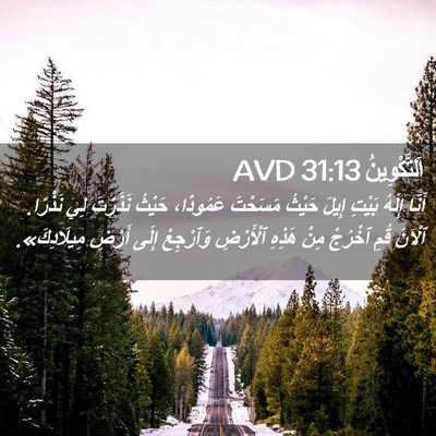 Picture 02 - اَلتَّكْوِينُ 31:13 AVD - أَنَا إِلَهُ بَيْتِ إِيلَ - Bible Verse Picture