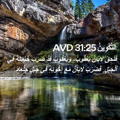 Picture 02 - اَلتَّكْوِينُ 31:25 AVD - فَلَحِقَ لَابَانُ - Bible Verse Picture