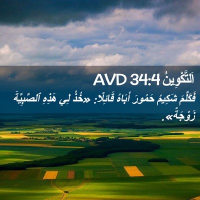 Picture 02 - اَلتَّكْوِينُ 34:4 AVD - فَكَلَّمَ شَكِيمُ حَمُورَ - Bible Verse Picture