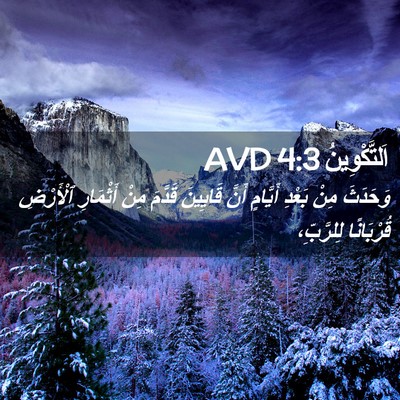 Picture 02 - اَلتَّكْوِينُ 4:3 AVD - وَحَدَثَ مِنْ بَعْدِ - Bible Verse Picture
