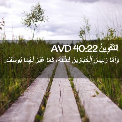 Picture 02 - اَلتَّكْوِينُ 40:22 AVD - وَأَمَّا رَئِيسُ - Bible Verse Picture