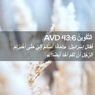Picture 02 - اَلتَّكْوِينُ 43:6 AVD - فَقَالَ إِسْرَائِيلُ: - Bible Verse Picture
